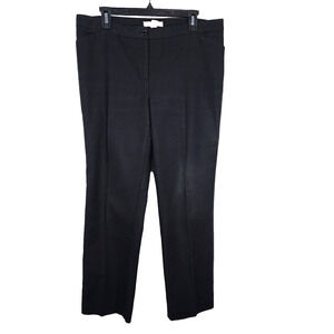 Chicos Womens Dress Pants Size 1.5 Short US 10 Black Straight Mid Rise Stretch